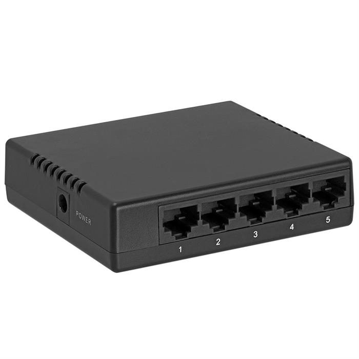 5-Port 10/100 Mbps Fast Ethernet Network Switch RJ45 Ethernet Hub, Plug-and-Play, Fanless Quiet Design