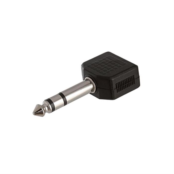 6.35mm Stereo Plug to 2x3.5mm Mono Jack Adapter