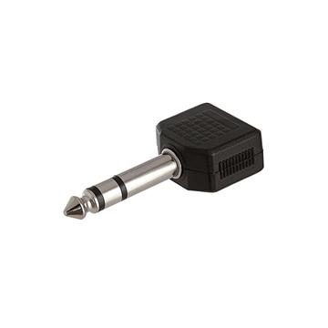 6.35mm Stereo Plug to 2x3.5mm Stereo Jack Adapter
