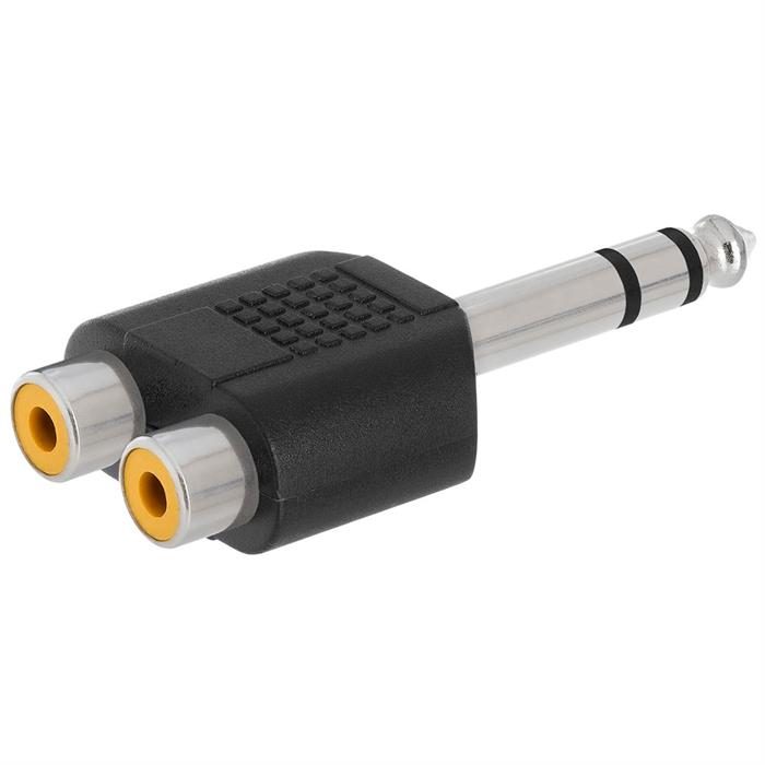 6.35mm Stereo Plug to 2xRCA Jack Adapter - Straight