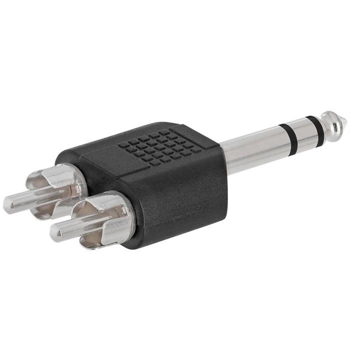 6.35mm Stereo Plug to 2xRCA Plug Adapter - Straight