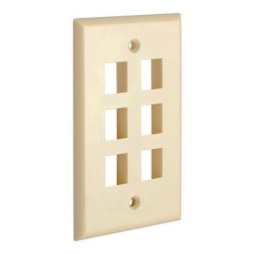 Six Port Keystone Wall Plates - Ivory	