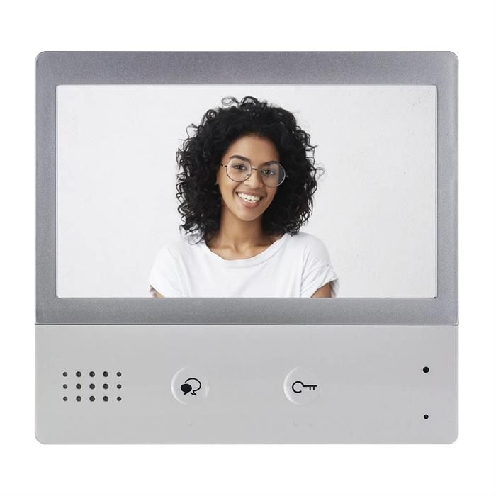 7 Inch Additional Indoor Monitor — DX-471 for Two-Wire Video Intercom Systems with Color TFT Touch Screen, Wi-Fi, SD-Card Slot, In White Housing