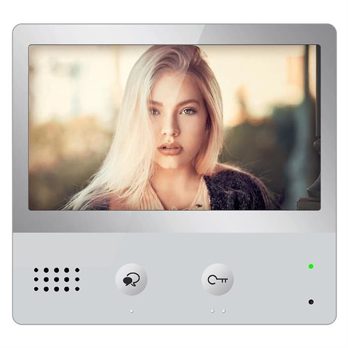 7 Inch IP Monitor Station, IPX-471 Module for Video Intercom Door System with Color TFT Touch Screen and Network Connection in White Housing