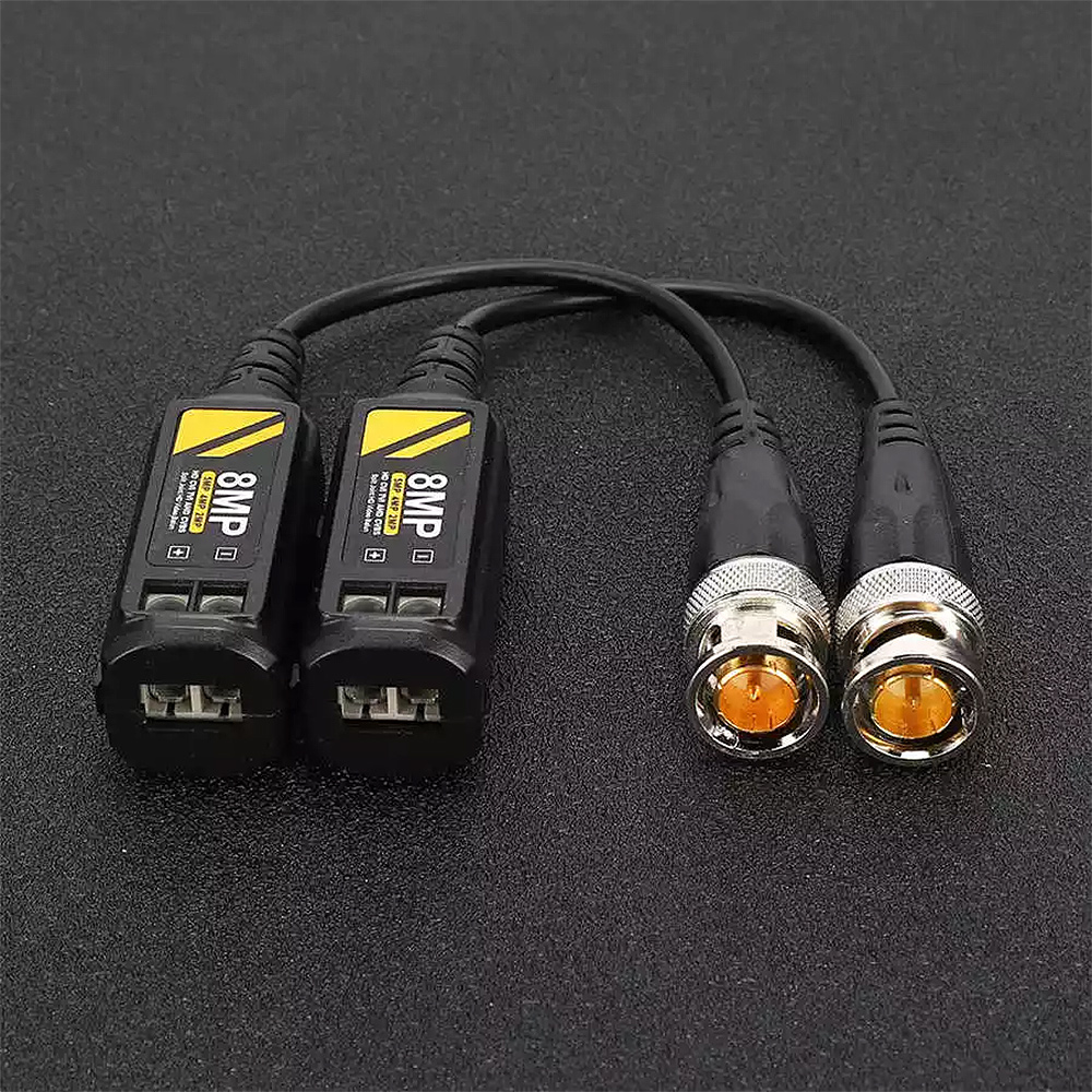 BNC Video Balun Transceiver Cable,Sageme Passive HD CVI/AHD/TVI Signal Transceivers 720P/1080P Single Channel for BNC Male Cable via CAT5/5E/6 Twisted Pair Transmitter for CCTV 4 Pairs /8 PCS 