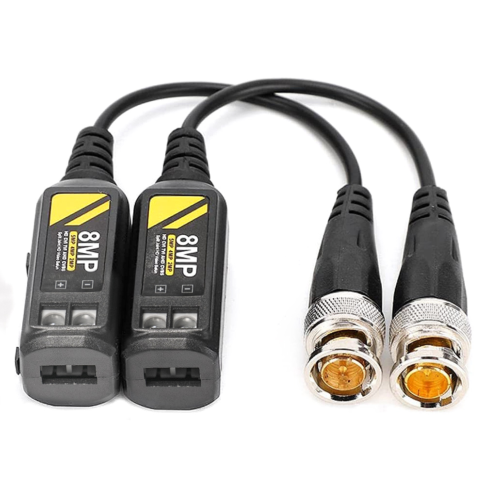 10 Set CAT5 TO BNC Passive Video and Power Balun Transceiver for CCTV 