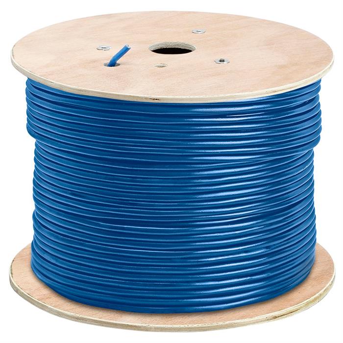 CAT5e, 350 MHZ, Shielded, 24AWG, Bare Copper, 1000FT, BLUE, Bulk Ethernet Cable