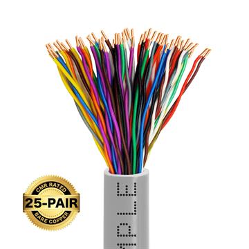 CAT5 25 Pair Bare Copper UTP Ethernet Cable 24AWG Bulk Network Wire Gray – 1000 Feet	