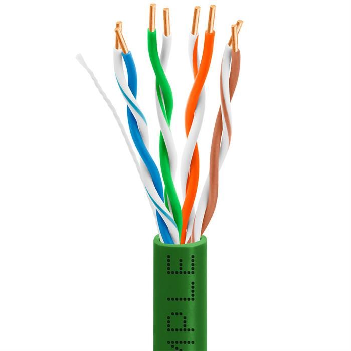 Cat5e Bulk In-Wall Cable 24AWG Bare Copper 350MHz 1000 Feet Green