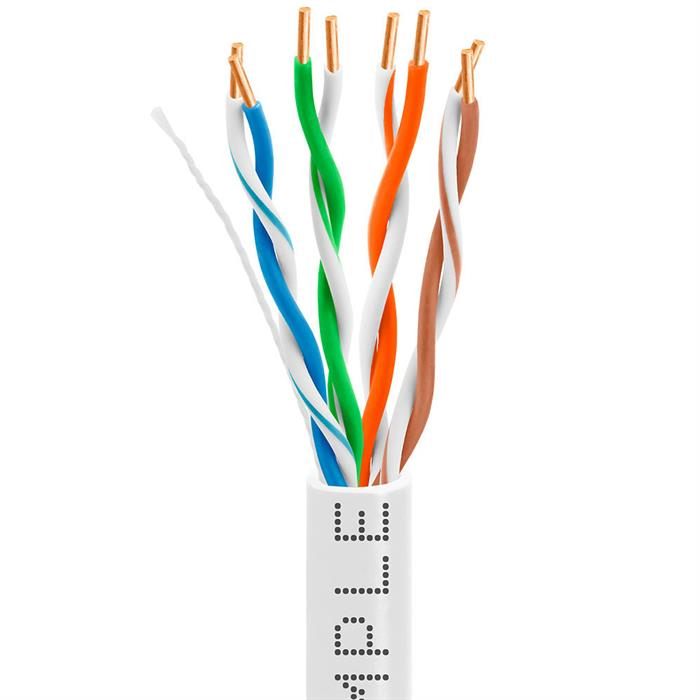 Cat5e Bulk In-Wall Cable 24AWG Bare Copper 350MHz 1000 Feet White