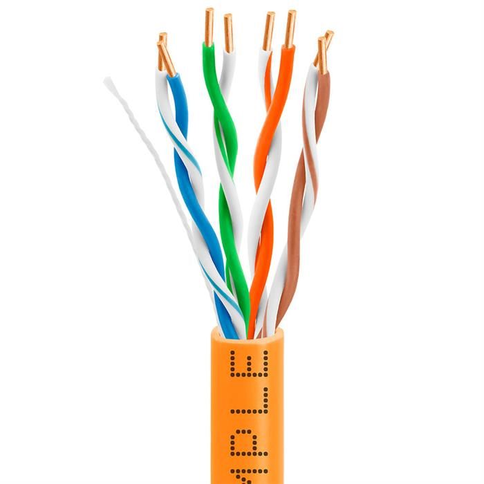 Cat5e Bulk Ethernet Cable 24AWG CCA 350MHz 1000 Feet Orange