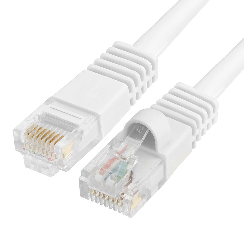 100ft Cat5e Ethernet Cable White  UTP, 350 MHz, 1Gbps, RJ45 LAN