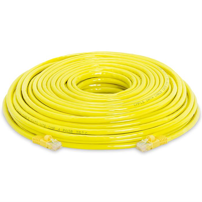 High Speed Lan Cat5e Patch Cable 100FT Yellow