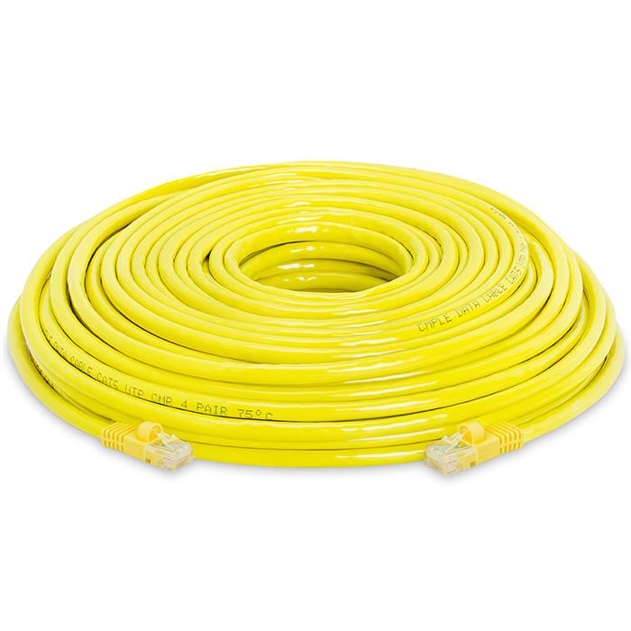 High Speed Lan Cat5e Patch Cable 100FT Yellow