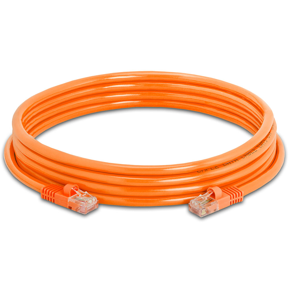 10ft Cat5e Ethernet Cable Orange  UTP, 350 MHz, 1Gbps, RJ45 LAN