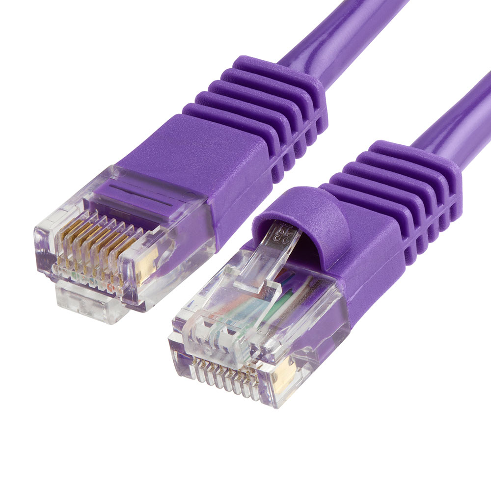 Purple CAT 5E RJ45 CCA LAN network cable cord 50 ft