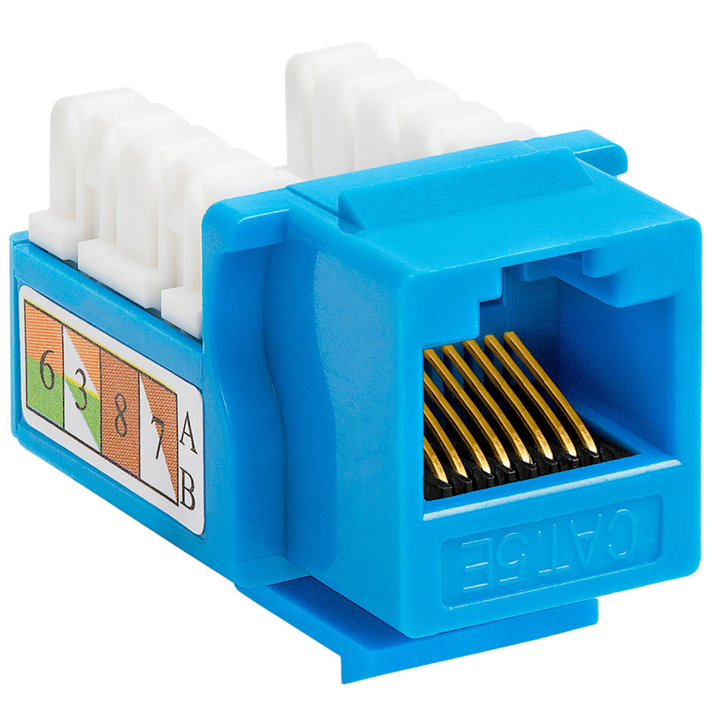ACL RJ45 Female to 110 Punch Down Cat5e Keystone Jack 1 Pack Blue