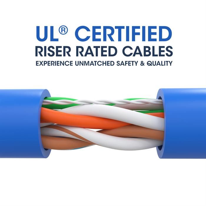 UL Certified Blue Cat5e Bare Copper Lan Cable 1000 Feet