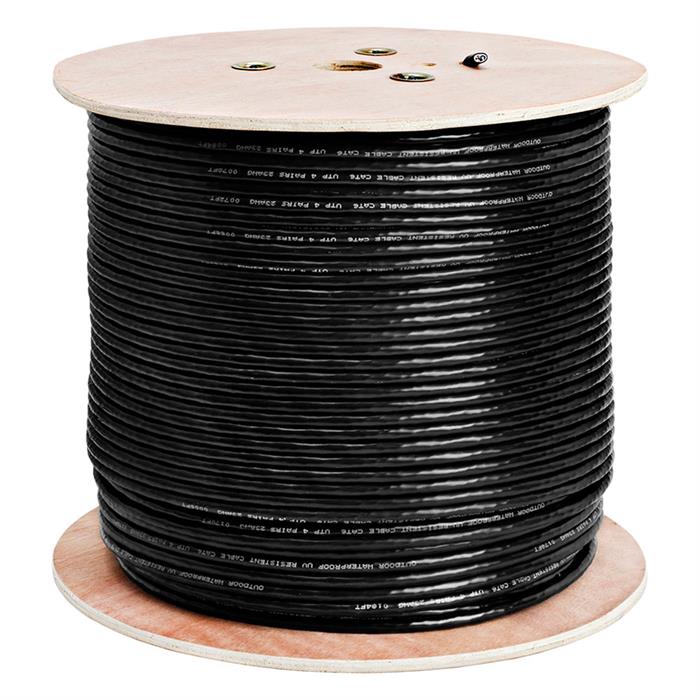 550Mhz Outdoor Bare Copper Cat6 Black Cable 1000 Feet Box