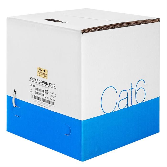 550Mhz Bare Copper UTP Cat6 Gray Cable 1000ft Box