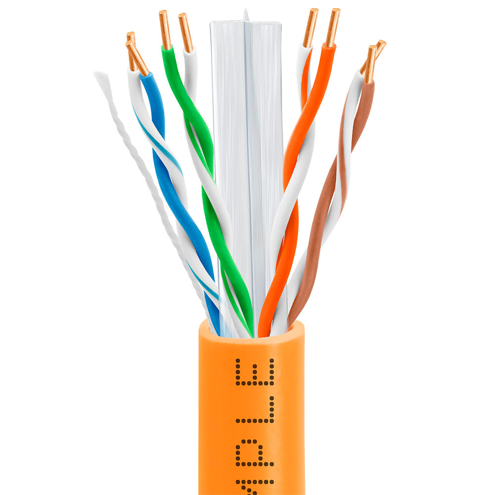 Picture of Cat6 Bulk Ethernet/LAN Cable 23AWG CCA 550MHz 1000 Feet Orange