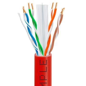 CAT6 CCA Ethernet Cable 23AWG Bulk Network Wire, 1000 Feet Red