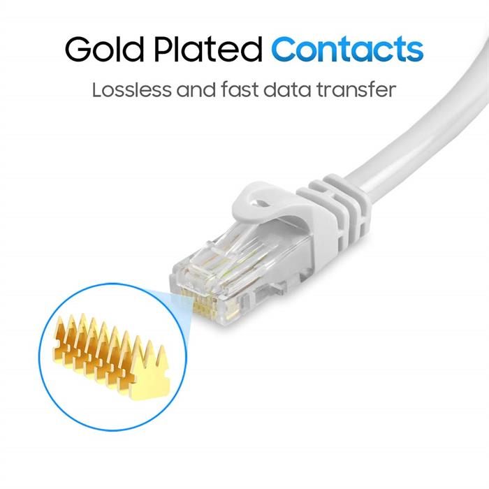 Cat6 Ethernet Cable 100ft White | 10Gbps, RJ45 LAN, 550 MHz, UTP | Network Patch Cable