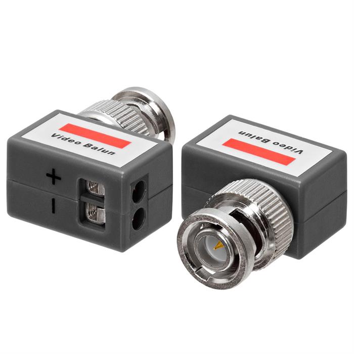 CCTV Coax BNC Video & Power Balun Transceiver to CAT5 RIGHT ANGLE