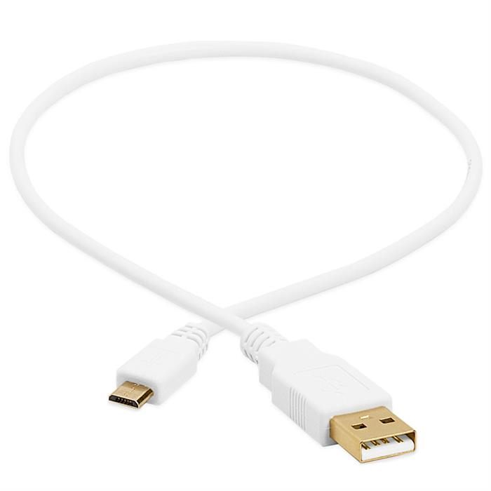 Cmple - 1.5FT Micro USB Cable Android Charger, High Speed USB to Micro USB Cable, USB 2.0 A Male to Micro B Male, Gold-Plated USB Charging Cable for Samsung, HTC, Tablet and more - 1.5 Feet White