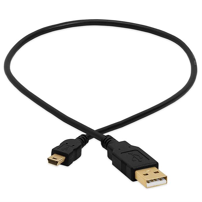 Cmple - 1.5ft Mini USB Cable USB A to Mini B Data Transfer USB Charging Cable 5 Pin Mini USB to USB Male to Male Cable for PC, Laptop, Car Dash Cam, Digital Camera - Black