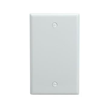 Cmple - 1 Gang Blank Wall Plate, Standard Size, Polycarbonate Thermoplastic Panel GFCI Wall Plate with Screws - White