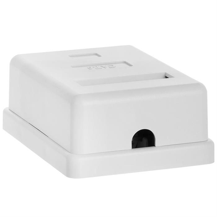 Cmple - 1 Port Cat6 Surface Mount Box, RJ45 Cat6 Single Port Surface Mount Box for Ethernet Cables, Screws and Double-Side Tape Included, Easy Mount – White