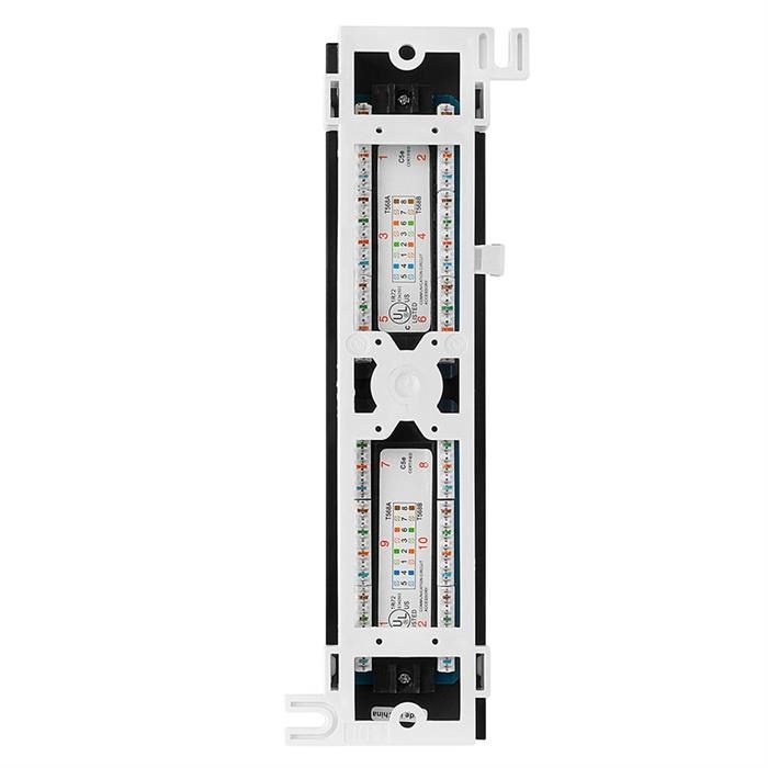 Cmple – 12 Port Cat5e, Cat 5 Vertical Mini Patch Panel Network Wall Mount Punchdown Category 5e Bracket Surface 110 Type (568A/B Compatible)