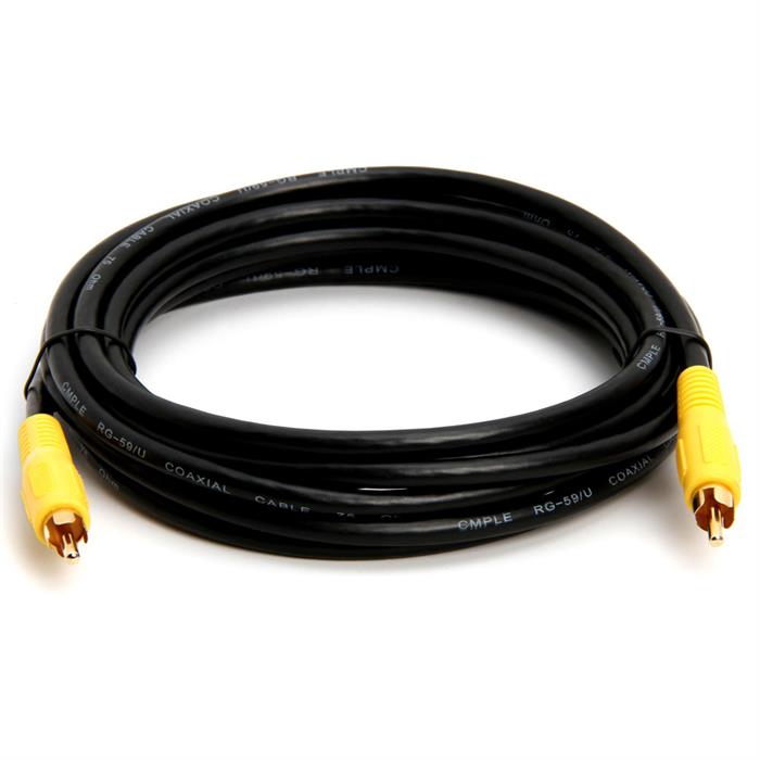 Cmple - 12FT RCA Subwoofer Cable (1 RCA Male to 1 RCA Male Composite Audio/Video Cord) S/PDIF Coaxial Cable, Digital Aud