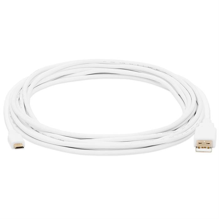 Cmple - 15FT Micro USB Cable Android Charger, High Speed USB to Micro USB Cable, USB 2.0 A Male to Micro B Male, Gold-Plated USB Charging Cable for Samsung, HTC, Tablet and more - 15 Feet White