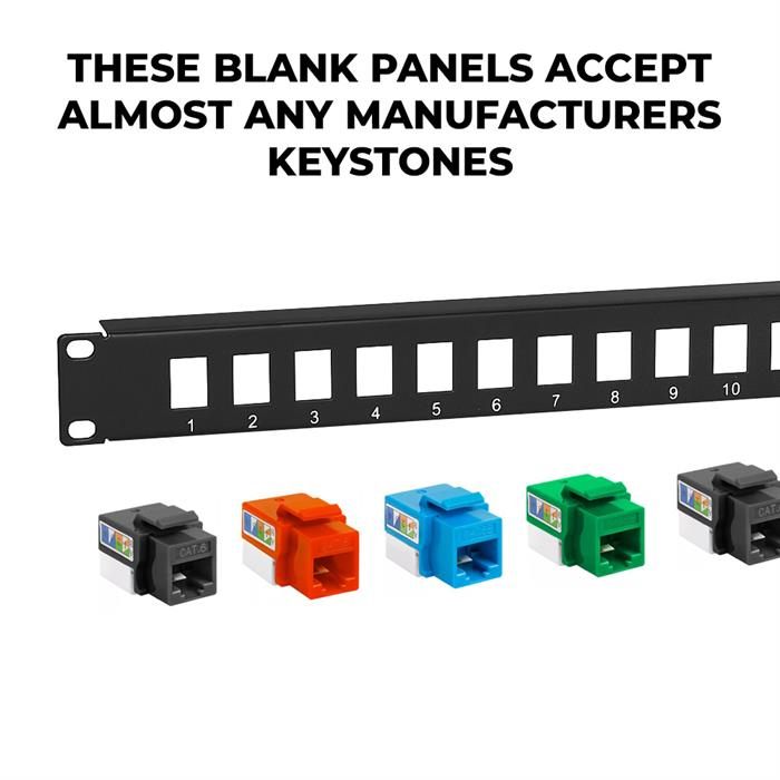 Blank Patch panel accept almost any manufacturers keystones