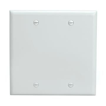 Cmple - 2 Gang Blank Wall Plate, Standard Size, Polycarbonate Thermoplastic Panel GFCI Wall Plate with Screws - White