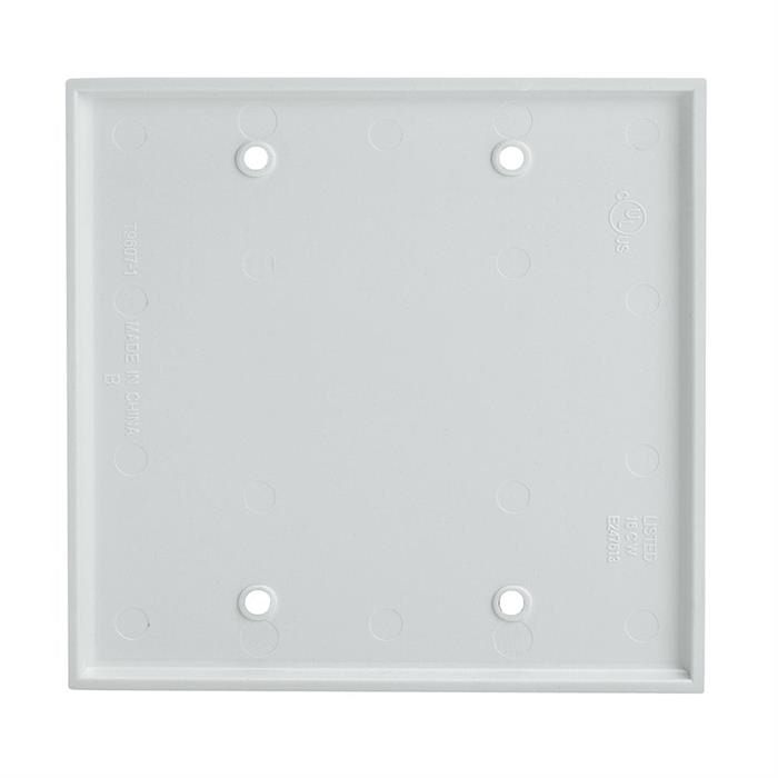 Cmple - 2 Gang Blank Wall Plate, Standard Size, Polycarbonate Thermoplastic Panel GFCI Wall Plate with Screws - White