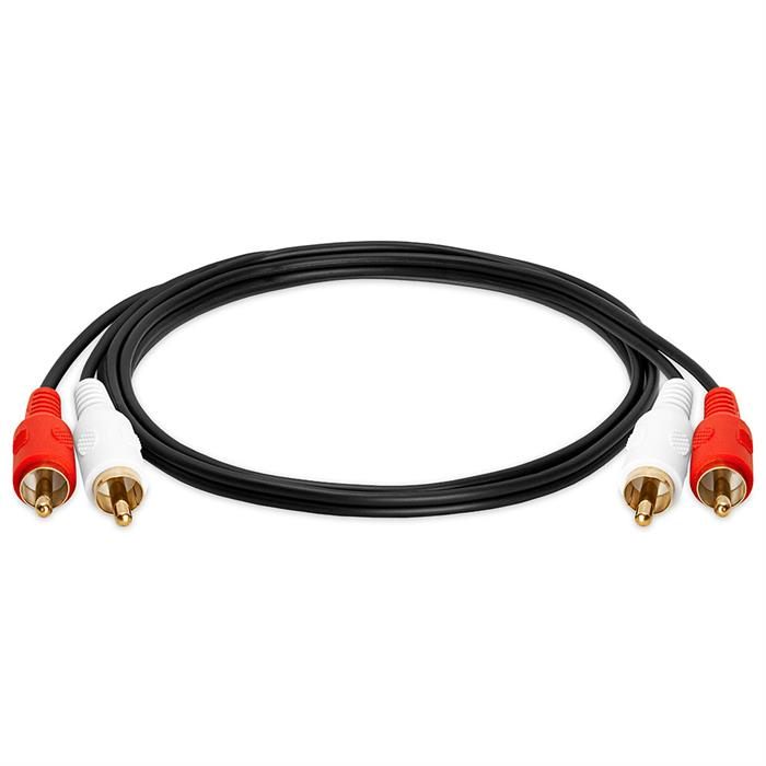 Cmple - 2 RCA to 2 RCA Cables 3ft, Male to Male RCA Cable Stereo Audio Speaker Cable RCA Red and White Cables Double RCA Subwoofer Cable for Car Stereo, Marine Audio, Audio Mixer, Amplifier - Black