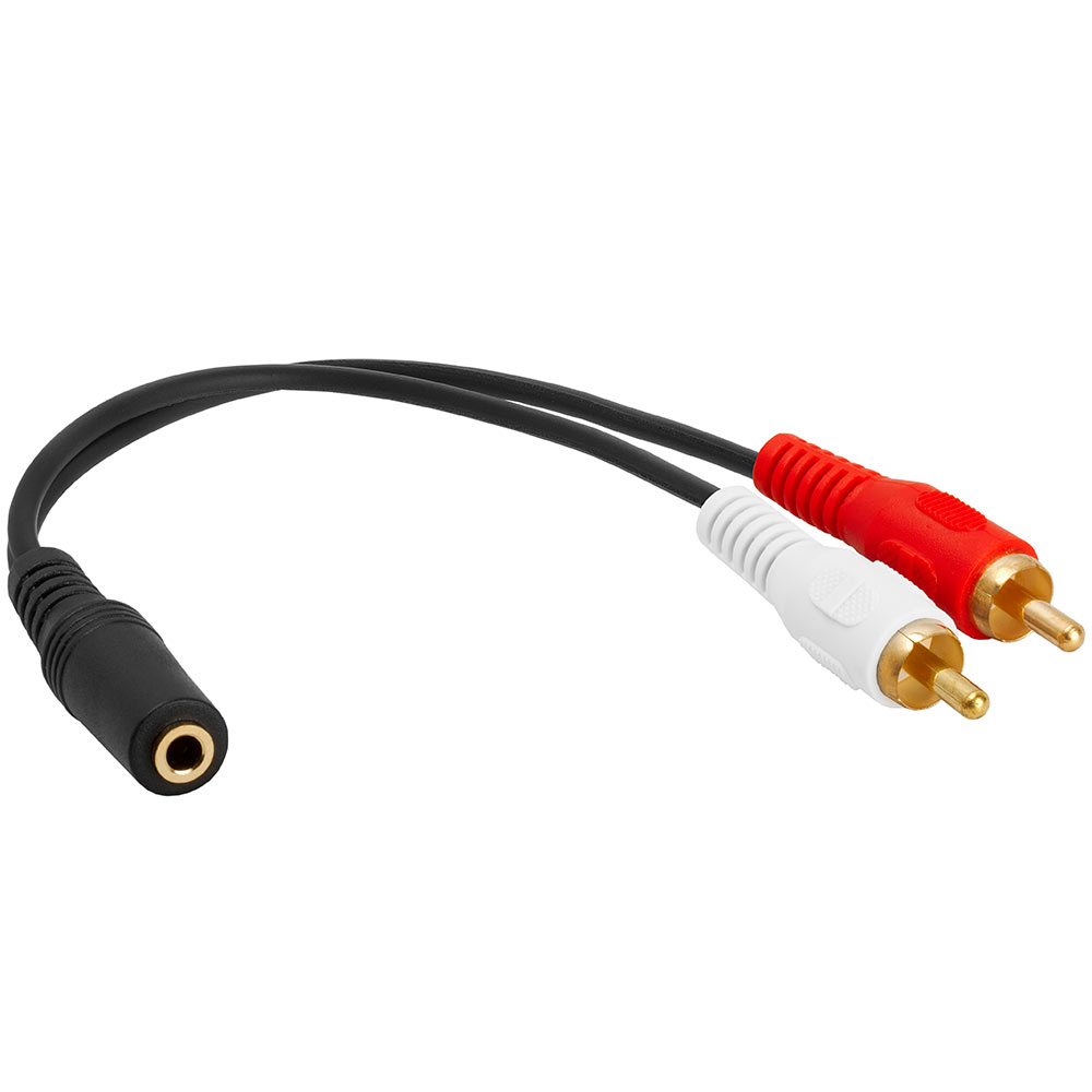 3.5 DC JACK CABLE TO 2 RCA FEMALE
