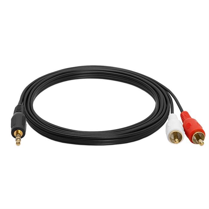 Cmple - 3.5mm Male Stereo to 2 Male RCA Audio Adapter Cable - 12 Feet