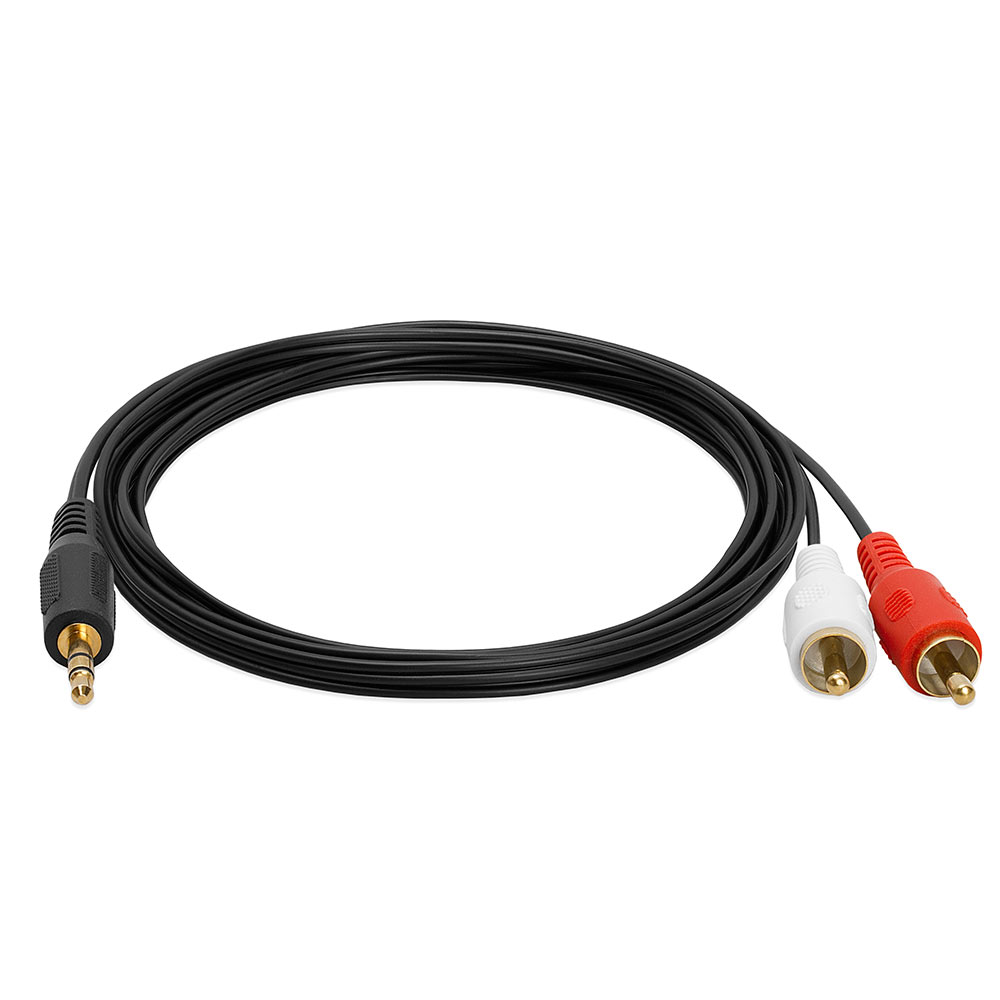 1/8" Stereo Male Mini to 2-RCA Male Audio Y-Cable iPod Compatible,6-Feet 3.5mm 
