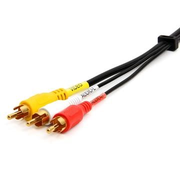 Cmple - 3-Male RCA to 3-Male RCA Composite Video Audio A/V AV Cable Gold Plated - 12 Feet