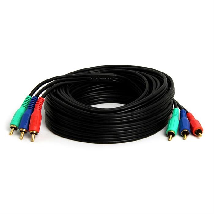 Cmple - 3-RCA Male to 3RCA Male RGB Component Video Cable For HDTV - 12 Feet
