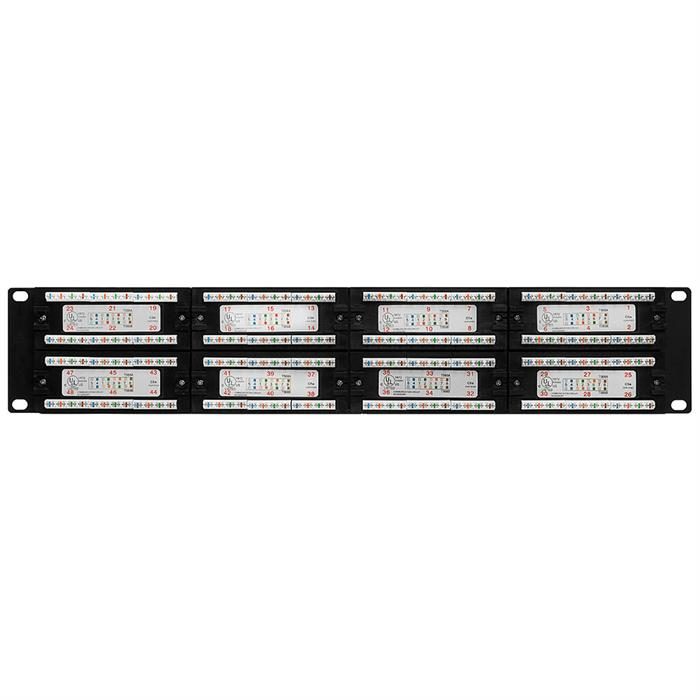 Cmple - 48 Port Cat5e Patch Panel 2U 19 inch Rack or Wall Mount 110 Type Compatible 568A/B Rackmount RJ45 Patch Panel