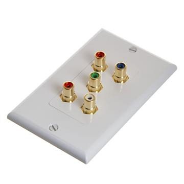 RCA Wall Plate For Component Video And Audio 5-RCA