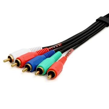 CMPLE 5-RCA Male to 5RCA Male RGB Component Audio Video Cable for HDTV - Gold Plated RCA to RCA - 12 Feet, Black