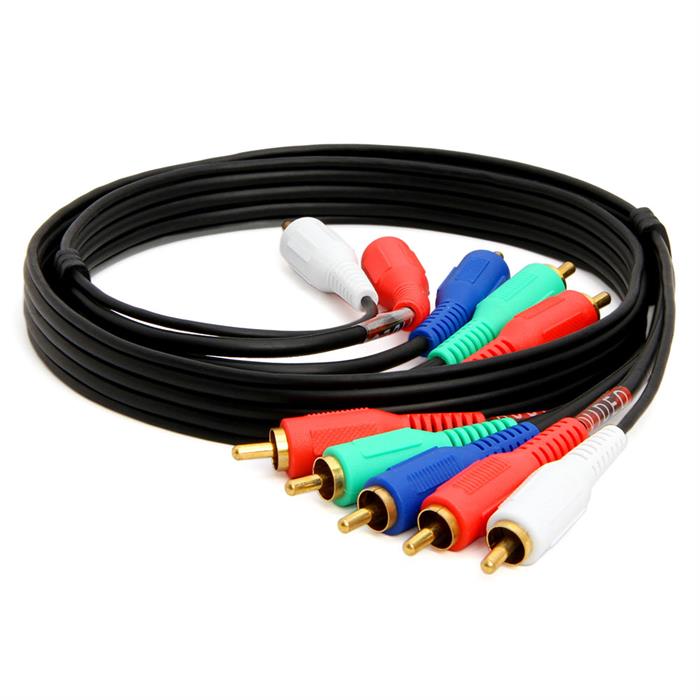 CMPLE 5-RCA Male to 5RCA Male RGB Component Audio Video Cable for HDTV - Gold Plated RCA to RCA - 3 Feet, Black
