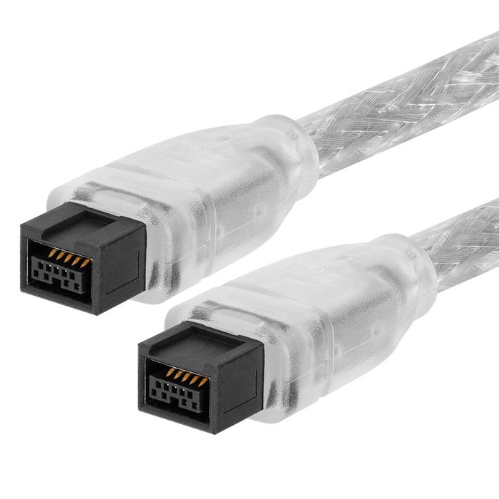 FireWire 800 BETA 9 Pin To 9 Pin Male To Male Cable 6 Feet Clear