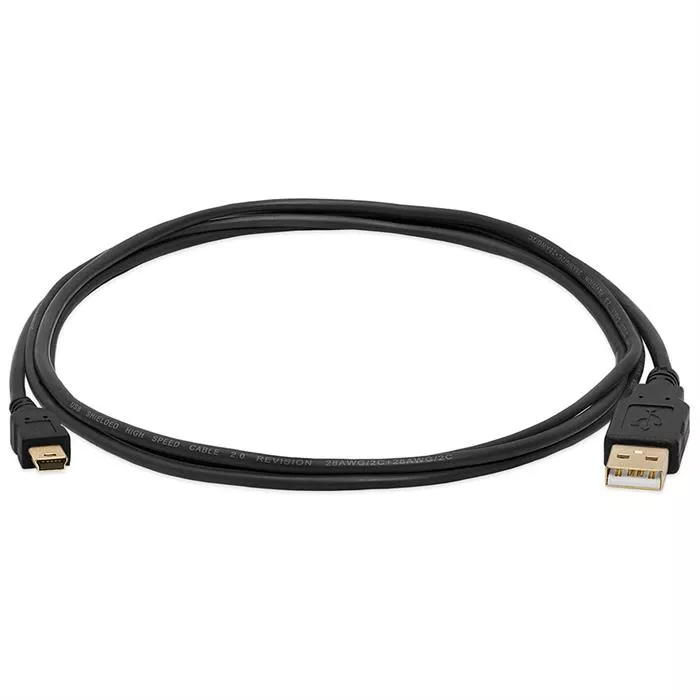 Cmple - 6ft Mini USB Cable USB A to Mini B Data Transfer USB Charging Cable 5 Pin Mini USB to USB Male to Male Cable for PC, Laptop, Car Dash Cam, Digital Camera - Black